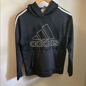 Adidas Black and White Hooded Sweatshirt